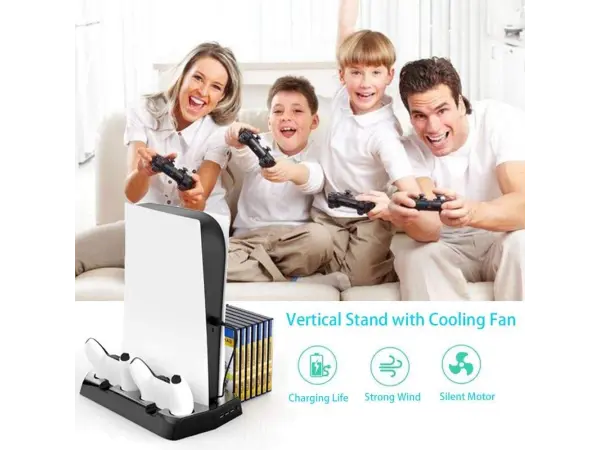 vertikalni stojan 5v1 a dobijeci stanice p5-010-2 pro playstation 5 (ps5)