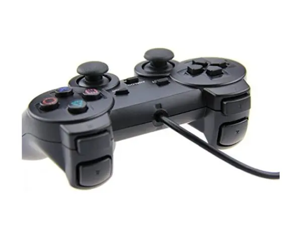 dratovy herni ovladac pro ps2, gamepad playstation 2, cerna barva