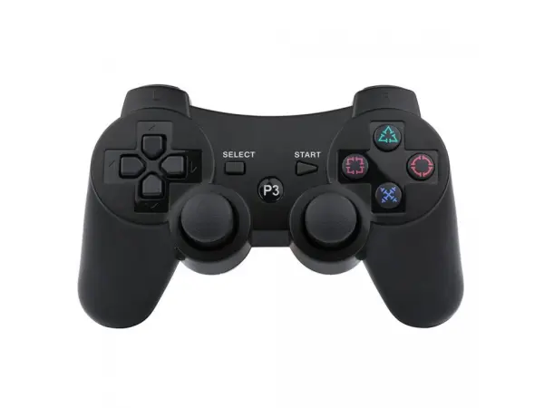 bluetooth bezdratovy gamepad s vibracemi pro ps3, cerny