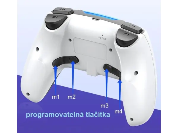 bluetooth gamepad-ovladac pro ps4 bezdratovy bily