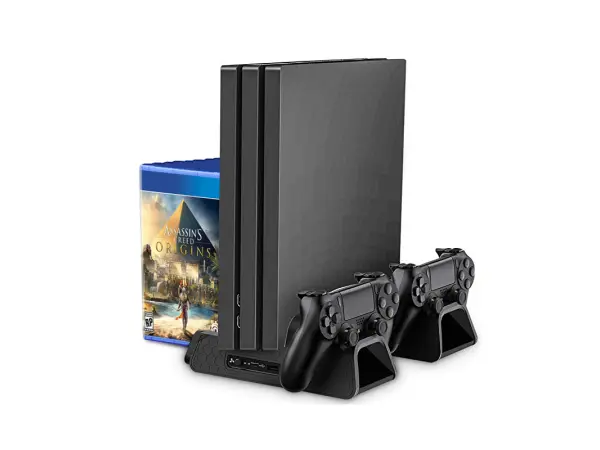 volna multifunkcni stojan 4v1 dobe pro ps4/slim/pro s drzakem her, chladicem a nabijeckou