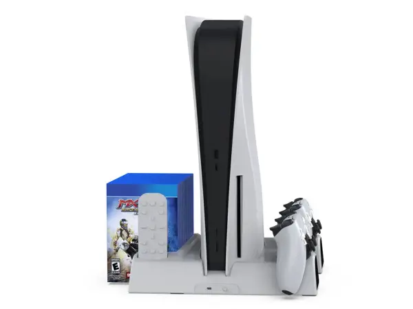 vertikalni multifunkcni stojan tp5-1511 a dobijeci stanice s chladicim ventilatorem pro ps5