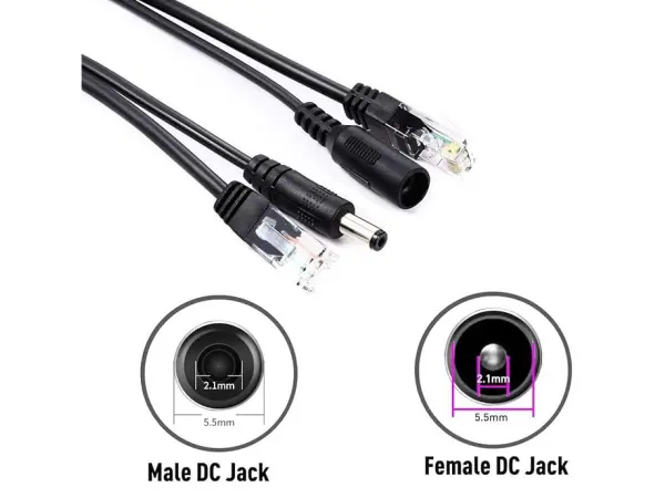 pasivni poe injektor + splitter kabel  pro cctv kameru 