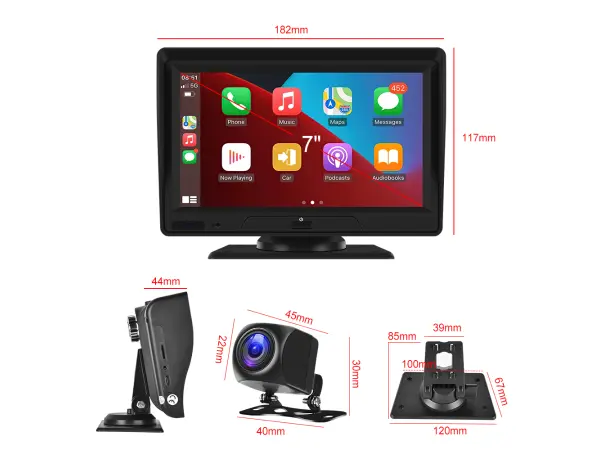 volna multimedialni 7 lcd a3007 s predni a parkovaci kamerou, android auto, carplay, fm transmitter, videoprehravac