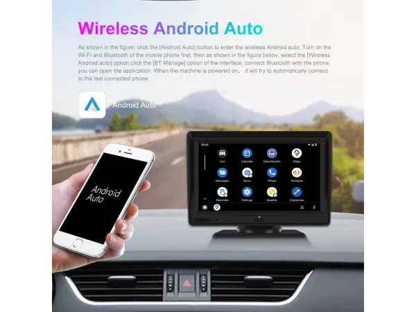 volna multimedialni 7 lcd a3007 s predni a parkovaci kamerou, android auto, carplay, fm transmitter, videoprehravac