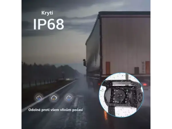 wifi parkovaci set truck a4007, 1x 18led kamera s lcd 7" splitscreen monitorem