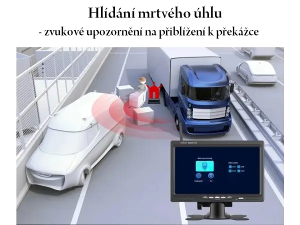 wifi parkovaci set truck a4008, 2x 18led kamera s lcd 7" splitscreen monitorem