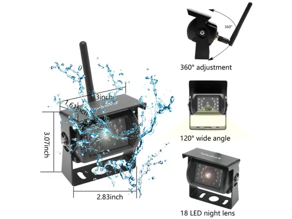 volna wifi parkovaci set truck k0082, 2x 18ir led kamera s lcd 7" monitorem