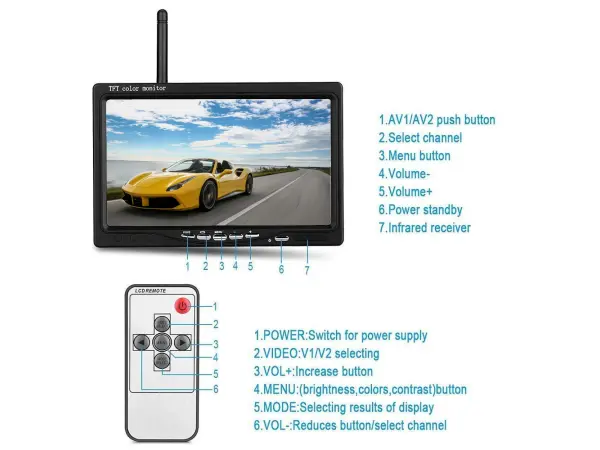 volna wifi parkovaci set truck k0082, 2x 18ir led kamera s lcd 7" monitorem