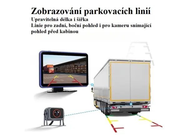 parkovaci set truck a3696, 10,1" hd displej + 5x parkovaci kamera