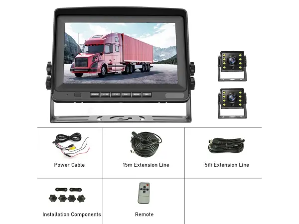 parkovaci system truck z2109 bus lcd 8" split screen s 2x ahd kamerou 12/24v +15 a 5m kabel