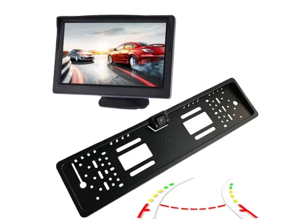 parkovaci set lcd 5" + kamera hd-e001 v spz s dynamickou trajektorii pomocnych car