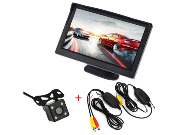 parkovaci set lcd 5 + kamera 4 led + wifi video transmitter 2,4 ghz