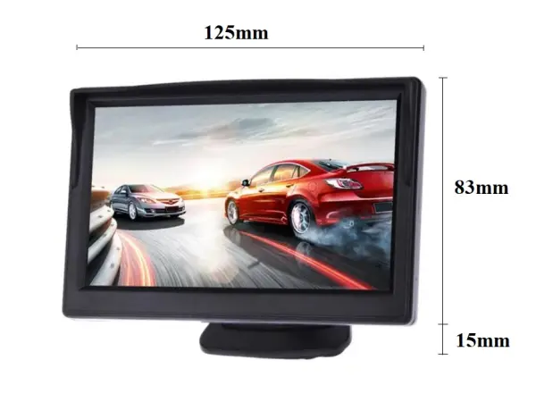 parkovaci set lcd 5" + kamera a3723 ahd/cvbs 7 led v drzaku spz