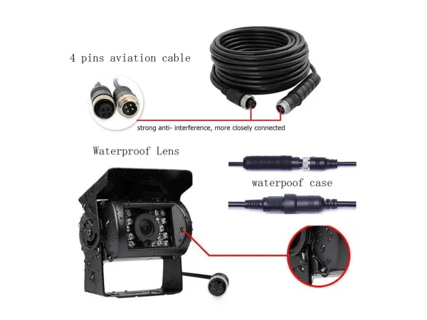 analogova kamera ( predni ) 12/24v truck 4pin k0069a predni pohled