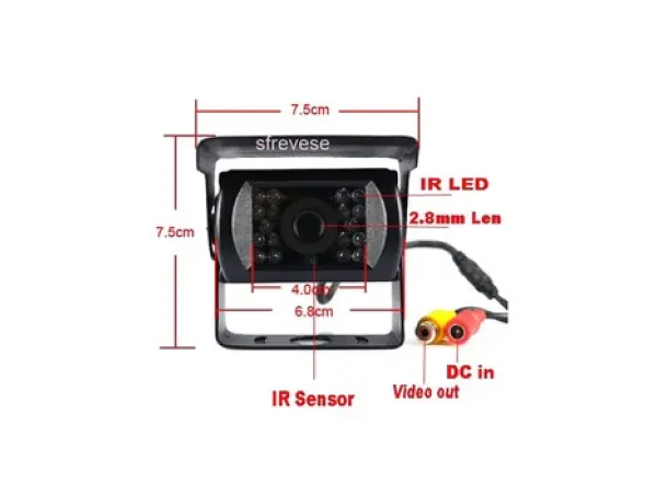 analogova kamera 12/24v k parkovacimu asistentu truck 18 ir led r0030p, av cinch