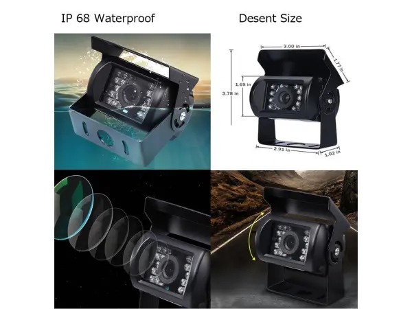 ahd kamera 12/24v k parkovacimu asistentu 18 ir led, truck 4pin, k0069a3p