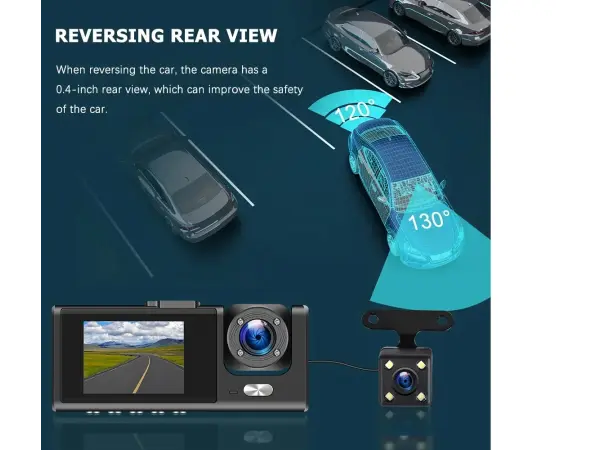 dvr 2" lcd kamera w7747 do auta s dvojitym objektivem black box dash cam hd 1080p 