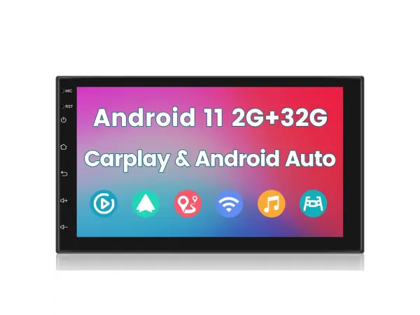 2din autoradio 7" a3017 2gb+32gb android 11 s carplay, android auto, gps wifi bt fm