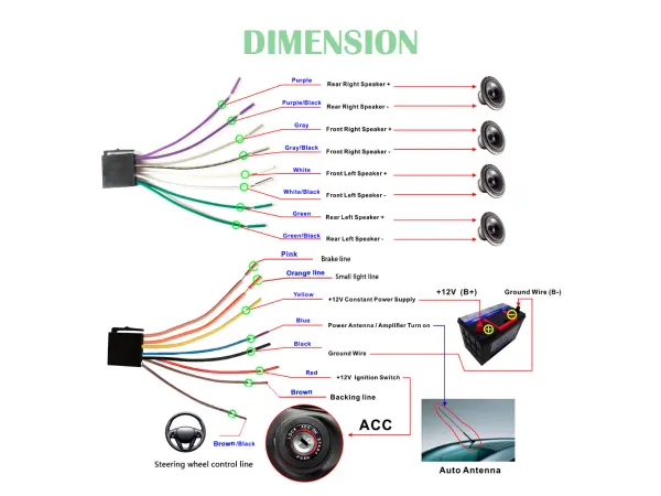 2din autoradio 7" touch screen, q3161, carplay, android auto, mp5, fm usb bt