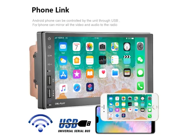 2din autoradio 7" a2838 android 9.1, prehravac s gps wifi bt fm phone link usb