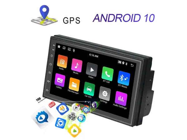 2din autoradio 7" a2749 android 10.0, prehravac s gps wifi bt fm phone link usb