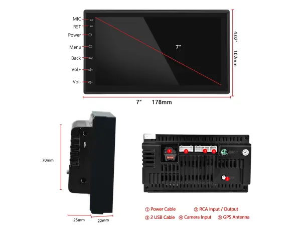 2din autoradio 7" a2749 android 10.0, prehravac s gps wifi bt fm phone link usb