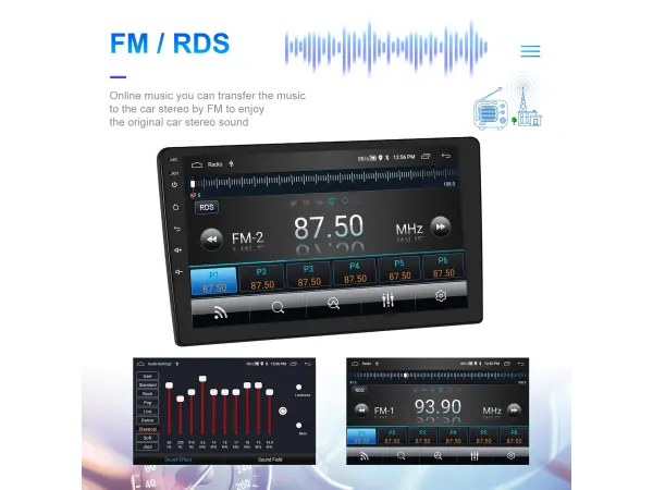 2din autoradio 10,1" lcd a3196 2gb+64gb android 13, prehravac s gps wifi bt fm phone link usb