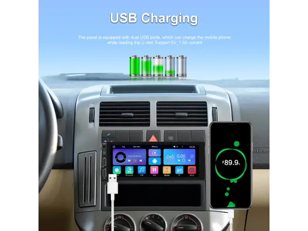 1din autoradio a3446, dotykovy displej 6,86 s bezdratovym carplay a android auto