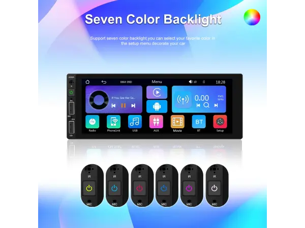 1din autoradio a3446, dotykovy displej 6,86 s bezdratovym carplay a android auto