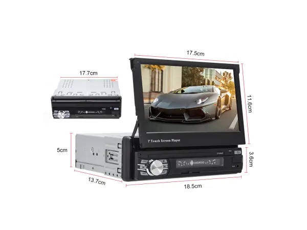 1din vyklopne autoradio q3353 s android 9.1, podpora bt gps wifi