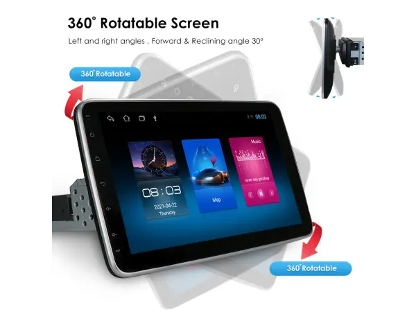 1din autoradio 10"lcd a3009 2+32g otocne 180 stupnu android 10, bt,gps, wifi 