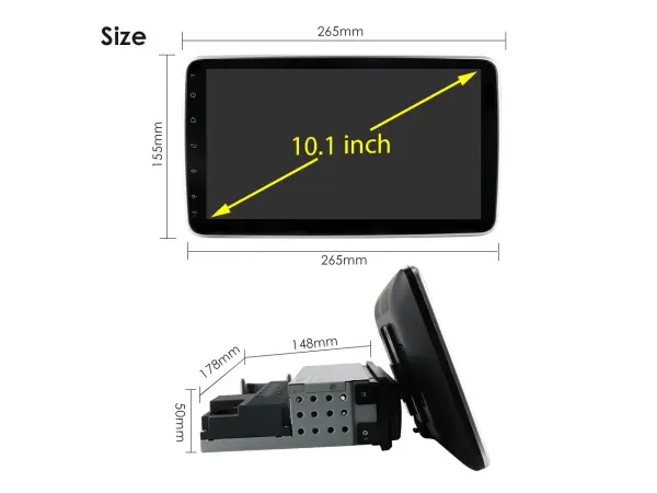 1din autoradio 10"lcd a3009 2+32g otocne 180 stupnu android 10, bt,gps, wifi 