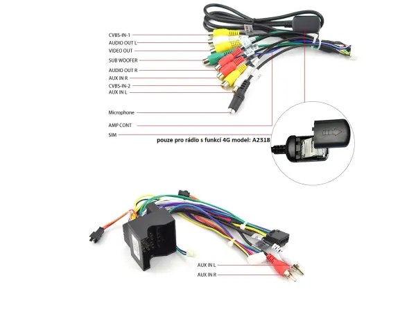 autoradio 9"lcd a2318 android 9,0 - podpora 4g bt gps wifi pro vw passat golf  skoda