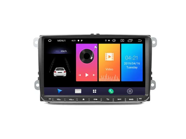 autoradio 9"lcd a2318 android 9,0 - podpora 4g bt gps wifi pro vw passat golf  skoda