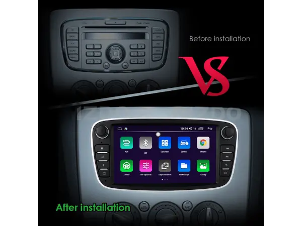 autoradio 7" q3196kt android 10, 2gb+16gb s bt gps wifi pro ford focus mondeo c-max