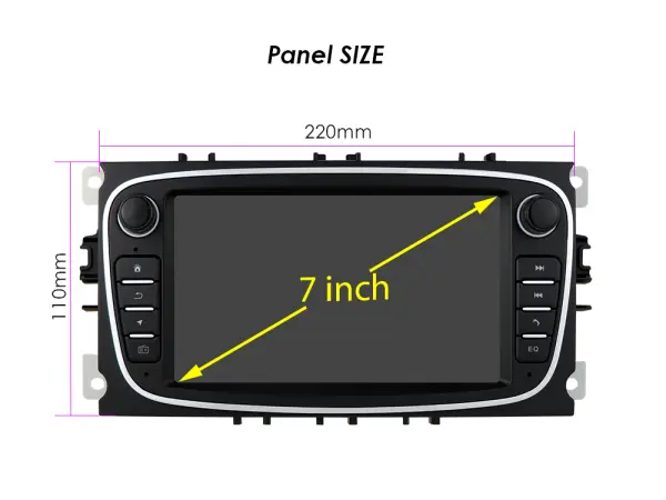 autoradio 7" q3196kt android 10, 2gb+16gb s bt gps wifi pro ford focus mondeo c-max