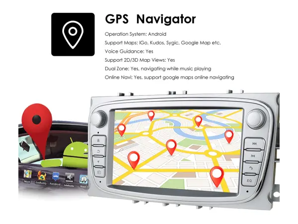 autoradio 7" q3209kt android 10, 2gb+32gb s bt gps wifi pro ford focus mondeo c-max