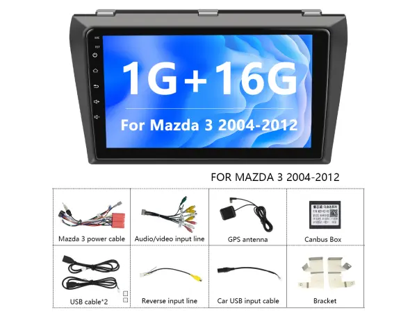 autoradio 9" d0001kt android 8.1, podpora bt gps wifi pro mazda 3 2004-2009