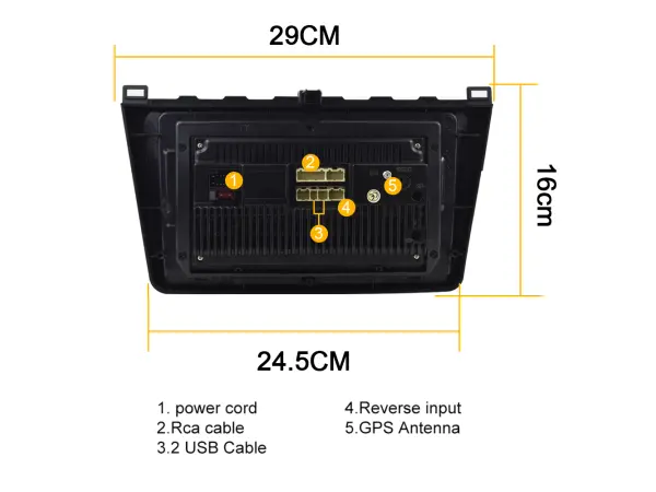 autoradio 9" q3495 android 9.1, podpora bt gps wifi pro mazda 6 rui wing 2009-2016