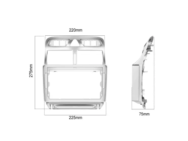 peugeot 307 (2007-2016) 9"- redukcni ramecek a7187 pro autoradio 9"