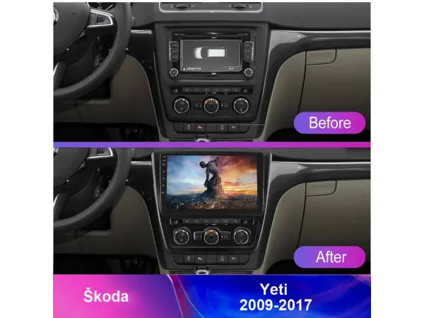 skoda yeti (2009-2017) 10.1"- redukcni ramecek a7104 pro autoradio 10,1"