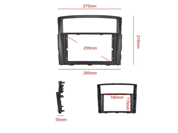 mitsubishi pajero (2006-2017) 9"- redukcni ramecek  a7332 pro autoradio 9"