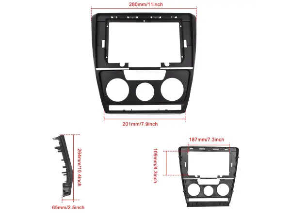 skoda octavia ii (2004-2014)10.1" - redukcni ramecek a7783 pro autoradio 10,1"  black