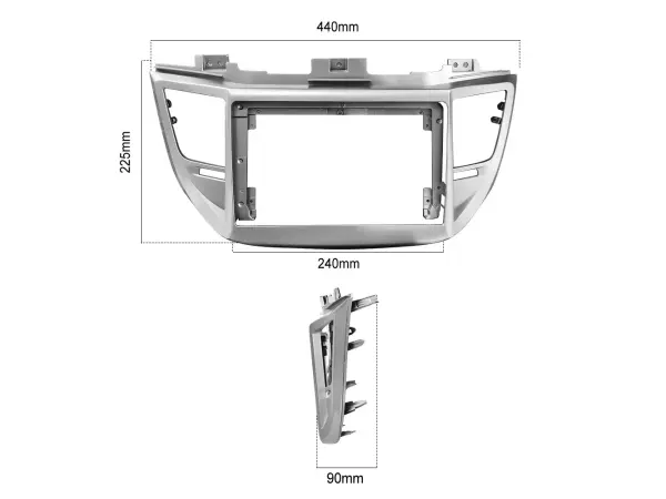 hyundai tucson (2015-2017) - redukcni ramecek a7121 pro autoradio 9"