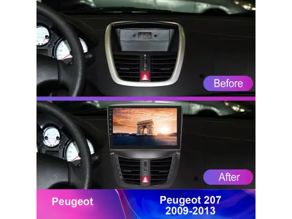 peugeot 207 (2009-2013) -redukcni ramecek a7210 pro autoradio 9"
