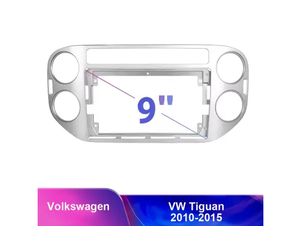 vw tiguan (2010-2015)-redukcni ramecek a7094 pro autoradio 9"  stribrny