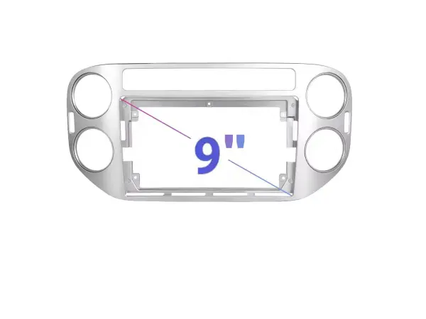vw tiguan (2010-2015)-redukcni ramecek a7094 pro autoradio 9"  stribrny