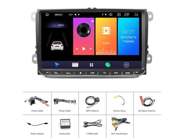 autoradio 9" lcd a2318 android 9 s rameckem sk-012 pro skoda rapid