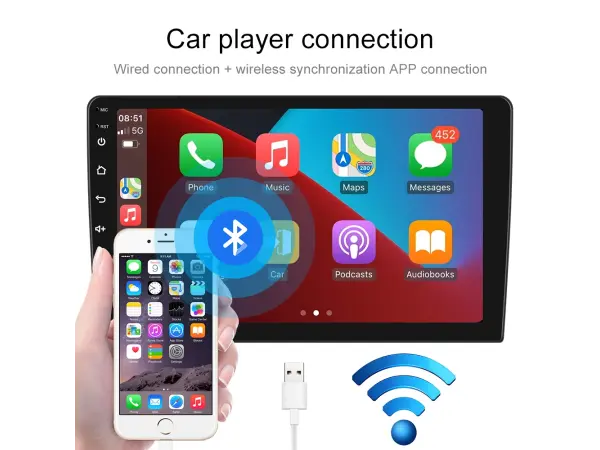 autoradio 9" lcd a3018 2gb+32gb android 11 s rameckem pro peugeot 307 2007-2016